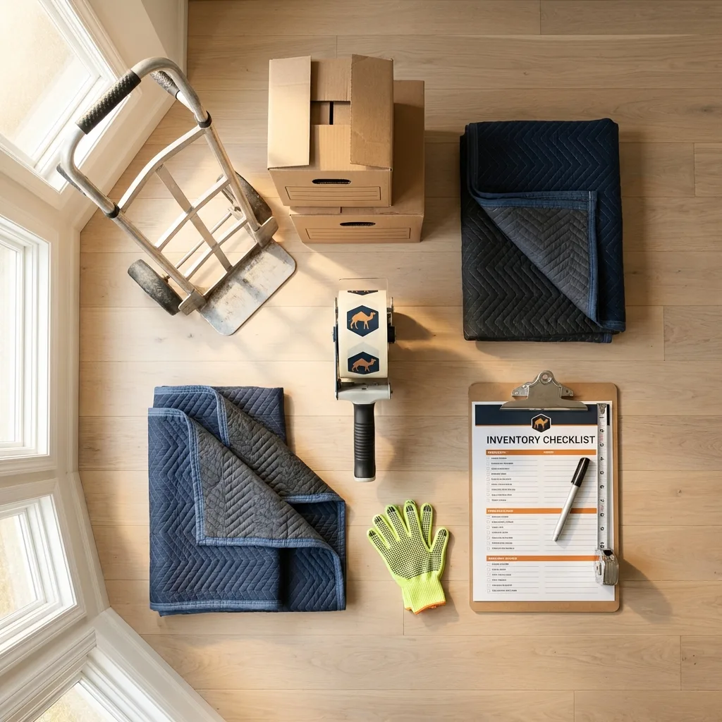 Professional moving supplies and packing materials layout for Rockmart residential relocations